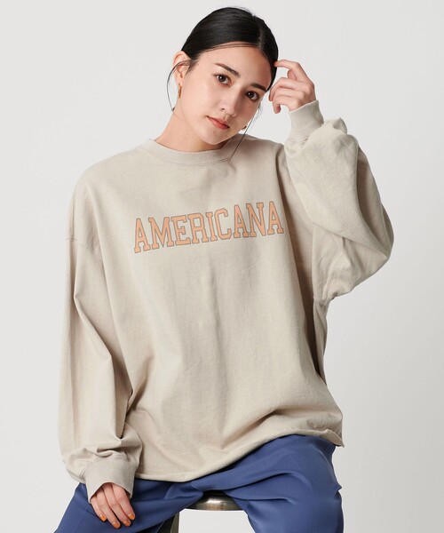 AMERICANA tシャツ 「Americana」ロゴ ロングスリーブTシャツ