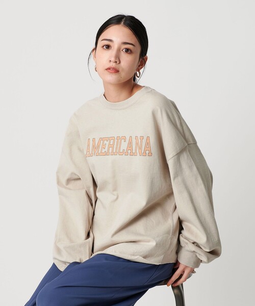 AMERICANA tシャツ 「Americana」ロゴ ロングスリーブTシャツ