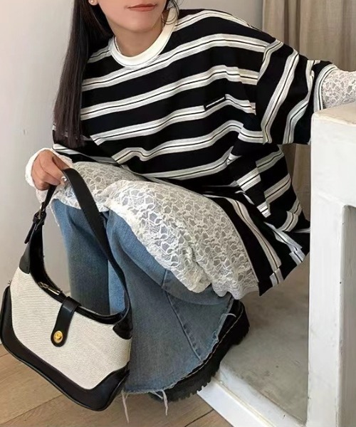 ワンピース 透け感 レースシアーロングワンピース レイヤード