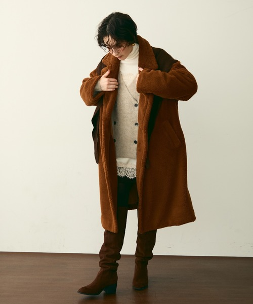 Trish（トリッシュ） コート チェスターコート ボアダブルロングコート