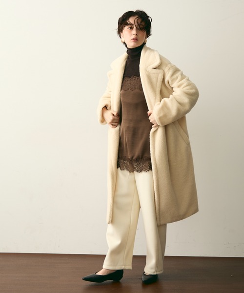 Trish（トリッシュ） コート チェスターコート ボアダブルロングコート