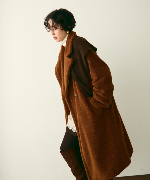 Trish（トリッシュ） コート チェスターコート ボアダブルロングコート