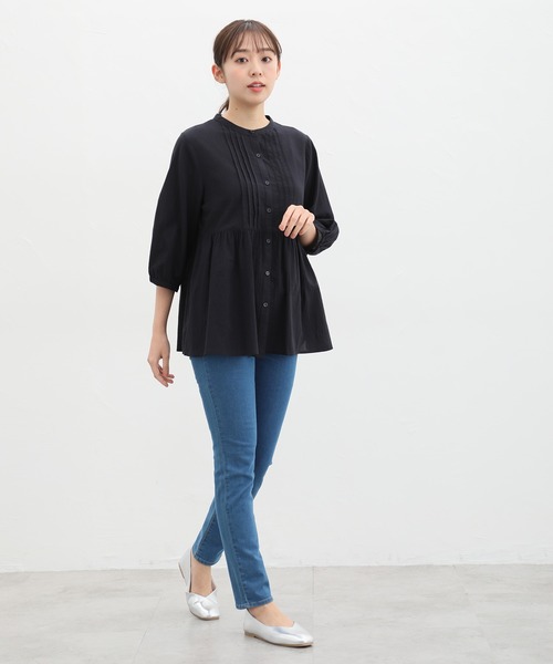 「Honeys」 7分袖ブラウス S ネイビー レディース_画像5