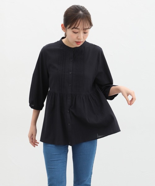 「Honeys」 7分袖ブラウス S ネイビー レディース_画像6