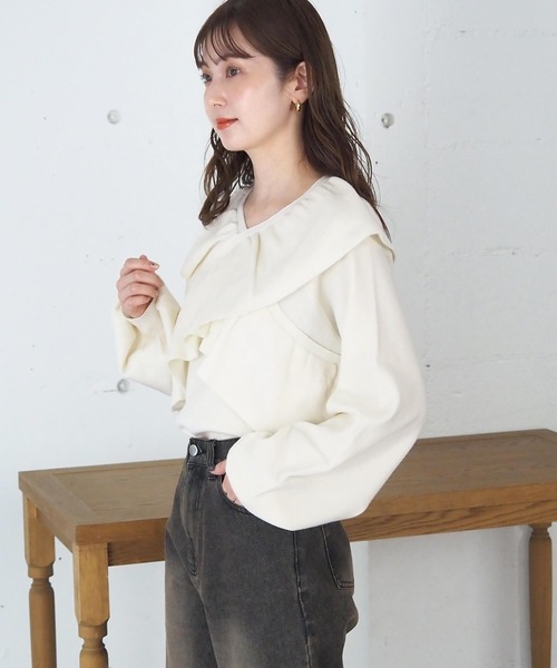 tiptop(ティップトップ) ニット セーター フリルクロスニットプル tiptop(ティップトップ) ニット セーター フリルクロスニットプル