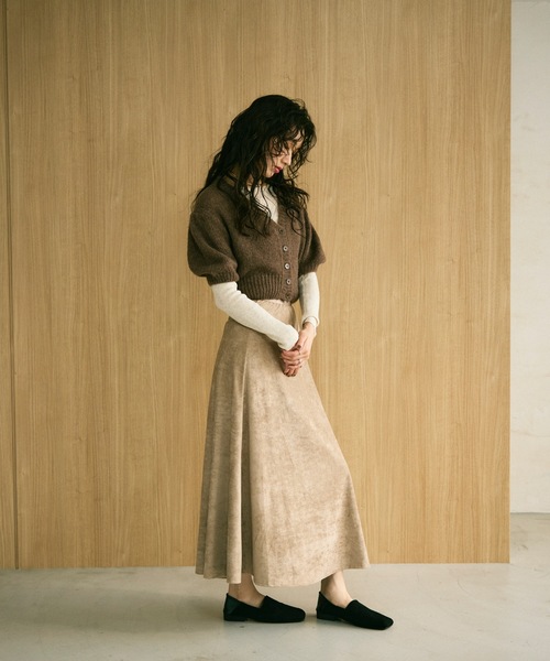 カーディガン 半袖 Puff sleeve half cardigan / パフスリーブハーフ