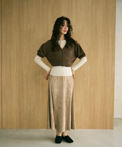 カーディガン 半袖 Puff sleeve half cardigan / パフスリーブハーフ