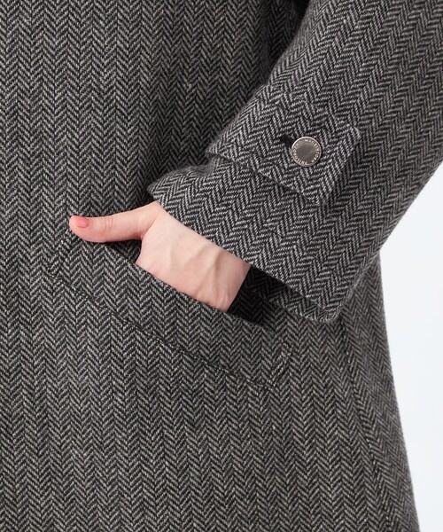 ステンカラーコート コート 「WELBURY（ウェルベリー）」HEAT TWEED製 レディースの画像