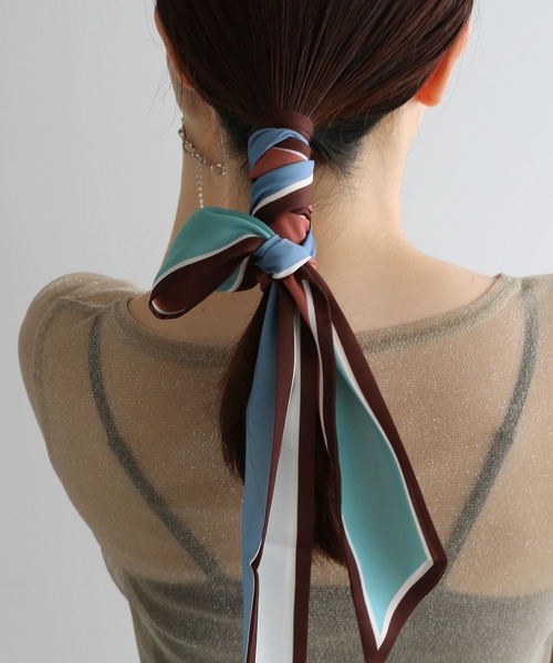 colleca la（コレカラ） スカーフ バンダナ 4color配色ボウタイ