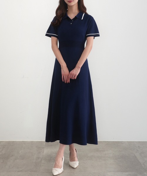 「CENEA」 半袖ワンピース MEDIUM ネイビー レディース_画像7