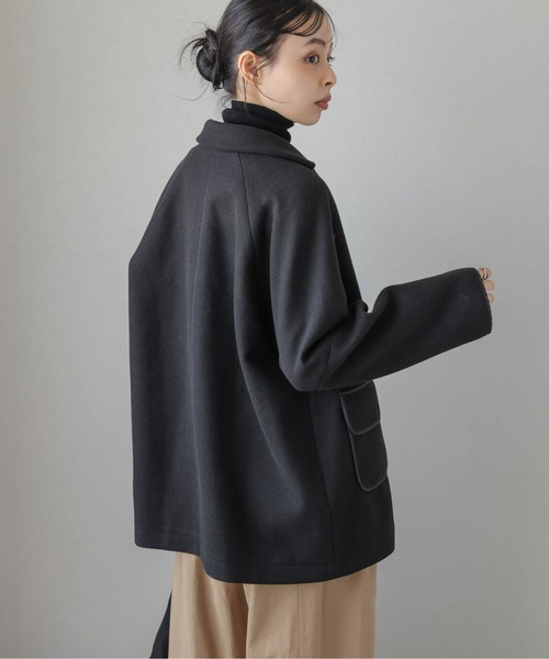 コート アウター パイピングダブルジャケットコート レディース