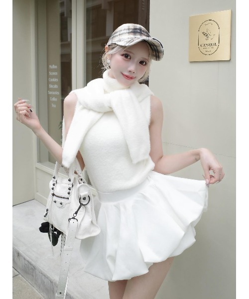 新品・未開封♡Darich♡ボリュームバルーンミニスカート　(WHT・Free) ダーリッチ Darich ボリュームバルーンミニスカート （ホワイト