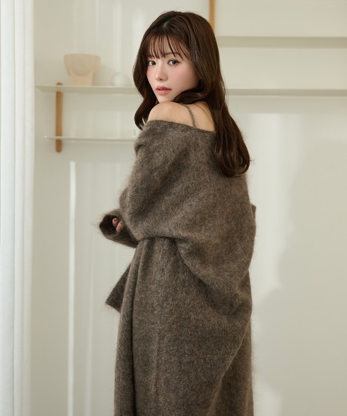 Theory 18AW ロングカーディガン 定価約6.4万円 カーディガン mohair shawl long cardigan /モヘアショールロング長袖