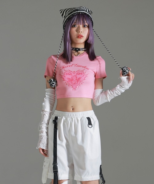 「Diable baiser」 半袖Tシャツ MEDIUM ベビーピンク レディース_画像8