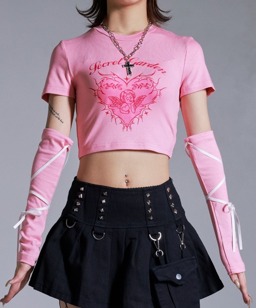 「Diable baiser」 半袖Tシャツ MEDIUM ベビーピンク レディース_画像9