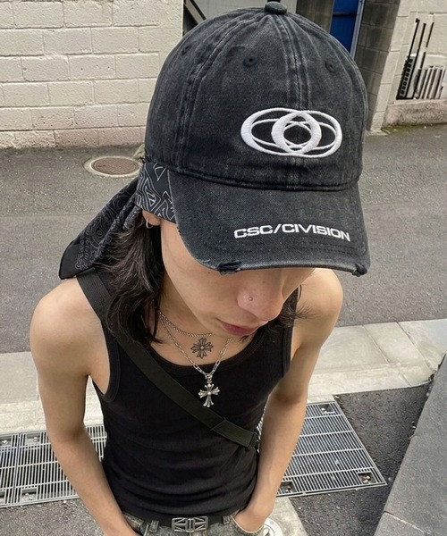 SPINNS（スピンズ） キャップ 帽子 フェード加工ダメージデニム