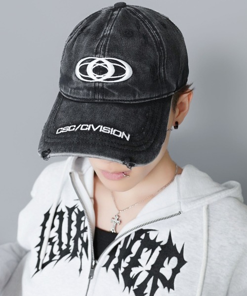 SPINNS（スピンズ） キャップ 帽子 フェード加工ダメージデニム