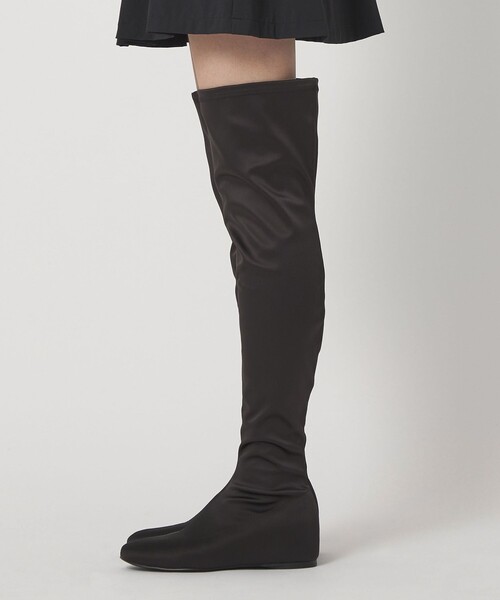 【新品箱有】ストレッチロングブーツ 黒 UNITED ARROWS ¥35200 ストレッチニーハイブーツ