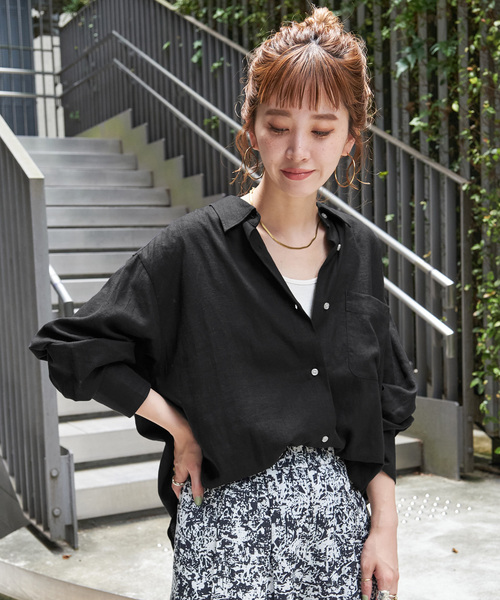 「B.C STOCK」 「Simplicite」長袖シャツ FREE アイボリー レディース_画像5