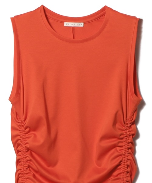 「ESTNATION」 ノースリーブワンピース 38 ネイビー レディース_画像9