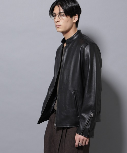 NANO universe（ナノ・ユニバース） レザーブルゾン X-LARGE ブラック