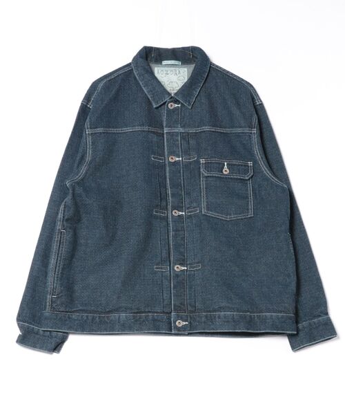 AOZORA（アオゾラ） デニムジャケット gジャン 刺し子デニム ワイド