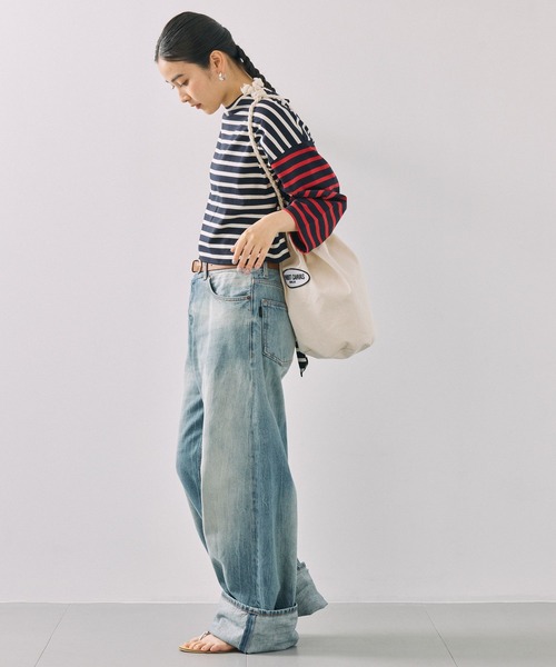 「BABYLONE」 7分袖カットソー フリー ネイビー レディース_画像4