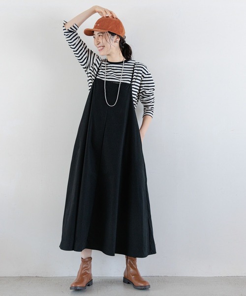 「studio CLIP」 サロペットスカート FREE ブラック レディース_画像2