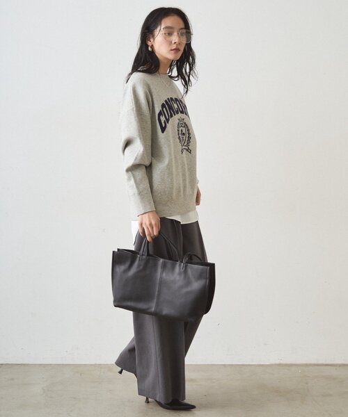 【新品タグ付】LOUNGEDRESS ブラック ジャガードロゴニット（最終価格） Loungedress（ラウンジドレス） ニット セーター ジャガードロゴニット