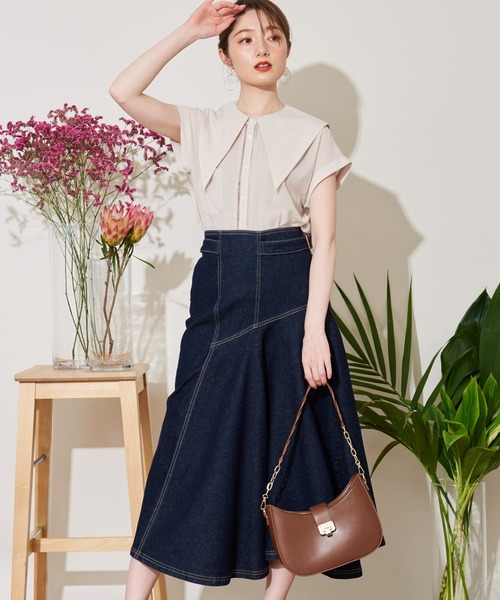 「NOELA」 スカート S ネイビー レディース_画像9