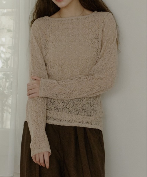 OLUN tシャツ nuance sheer tops/ニュアンスシアートップス レディース