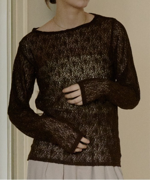 OLUN tシャツ nuance sheer tops/ニュアンスシアートップス レディース