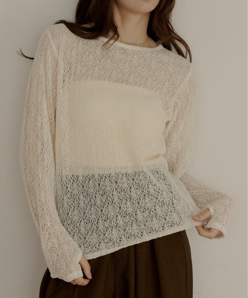 さ*ば様 olun nuance sheer tops ニュアンスシアートップス OLUN tシャツ nuance sheer tops/ニュアンスシアートップス レディース