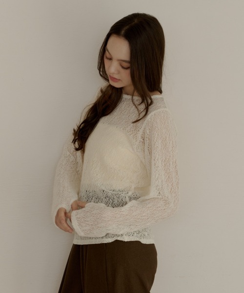 olun nuance sheer tops ニュアンスシアートップス OLUN tシャツ nuance sheer tops/ニュアンスシアートップス レディース