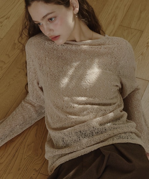 OLUN tシャツ nuance sheer tops/ニュアンスシアートップス レディース