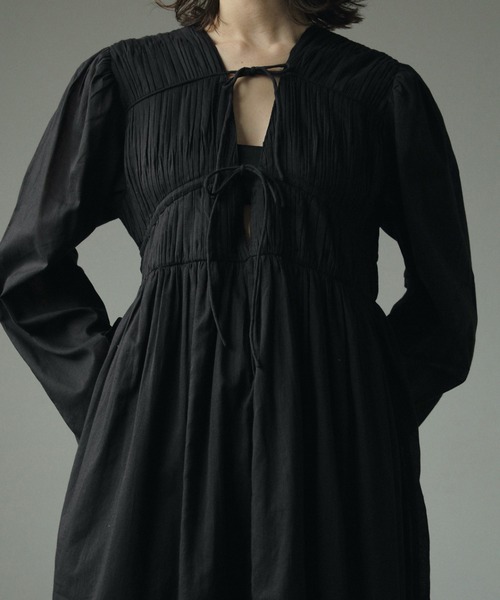 「anuke」 長袖ワンピース 38inch ブラック レディース_画像3
