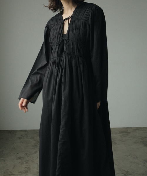 「anuke」 長袖ワンピース 38inch ブラック レディース_画像4