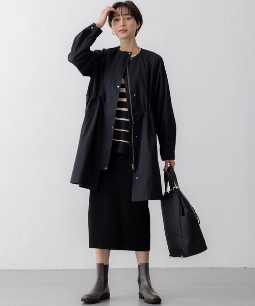 23区（ニジュウサンク） ノーカラーコート 44 ブラック レディース