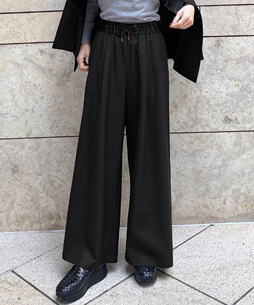 パンツ ウエストサテンパンツ（防シワ生地） レディース : ZOZOTOWN