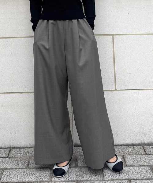 パンツ ウエストサテンパンツ（防シワ生地） レディース : ZOZOTOWN