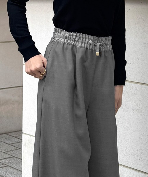 パンツ ウエストサテンパンツ（防シワ生地） レディース : ZOZOTOWN