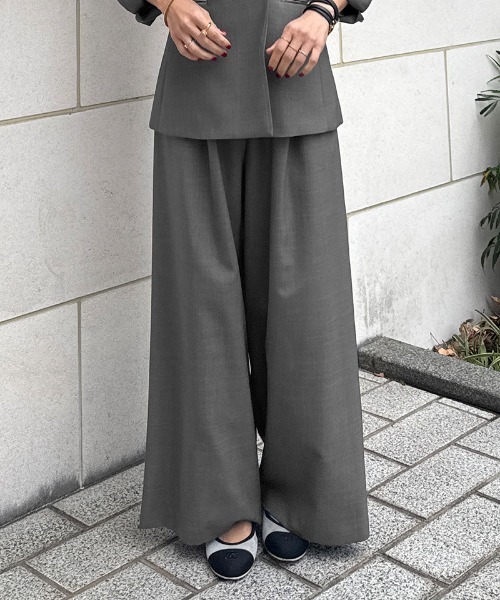 パンツ ウエストサテンパンツ（防シワ生地） レディース : ZOZOTOWN