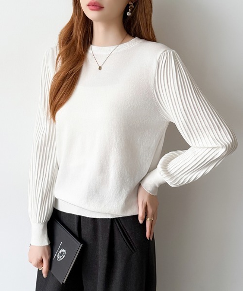 yori カプリニット オフホワイト 36 capri（カプリ） ニット セーター *CAPRI クルーネック プルオーバー