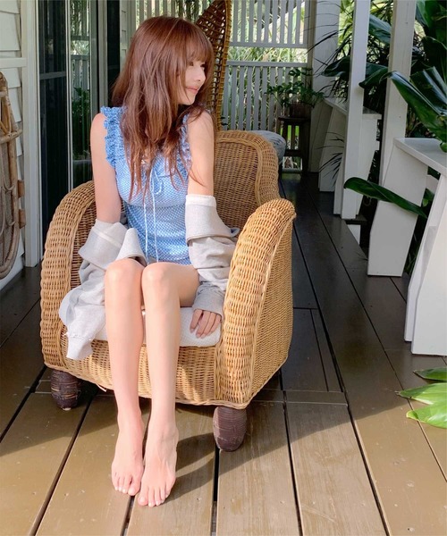 【Burberry】チェック柄フリルタンクトップ M チェック柄フリルタンクトップビキニ/水着【SEADRESS シードレス