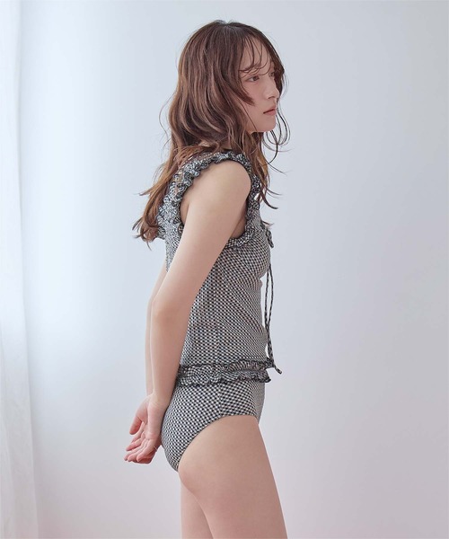 SEA DRESS（シードレス） 水着 チェック柄フリルタンクトップビキニ