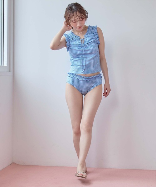 SEA DRESS（シードレス） 水着 チェック柄フリルタンクトップビキニ