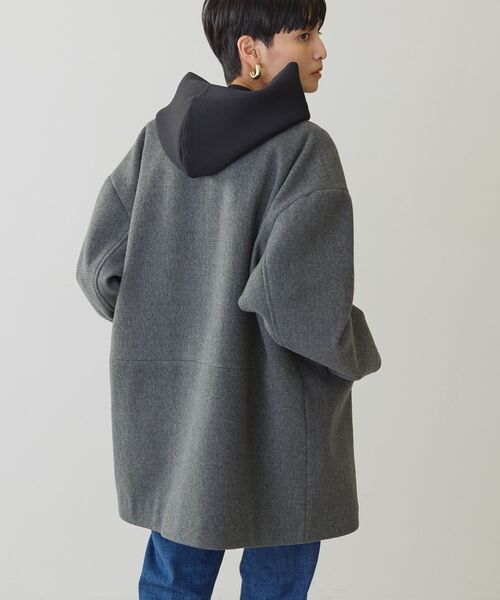 「AMERICAN HOLIC」 ノーカラーコート L ブラック レディース_画像6