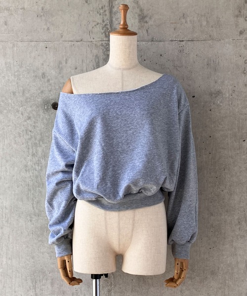 「meJane」 スウェットカットソー FREE 霜降りグレー レディース_画像6