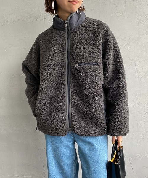 「GYMPHLEX」 ブルゾン L チャコール レディース_画像7