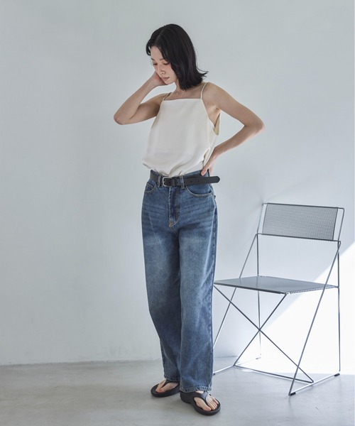 「feepur」 キャミソール MEDIUM ブラック レディース_画像4
